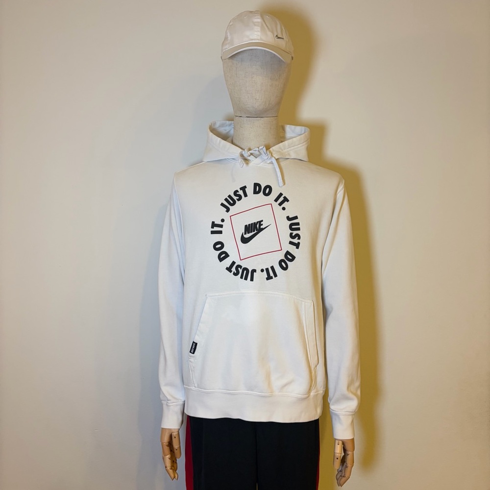 Nike "Just Do It" Graphic Hoodie - White - Men's Size M